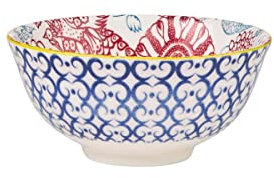 BUTLERS Dipschale 240 ml gemustertes Geschirr Dunkelblau aus Porzellan -ORNAMENTS- Mikrowelle und Spülmaschinegeeignet, kleine Schalen und Schüsseln, ideal für Müsli, Obst, Desserts