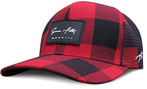 Grace Folly Trucker-Mütze für Damen und Herren, viele coole Designs (rotes Karomuster)