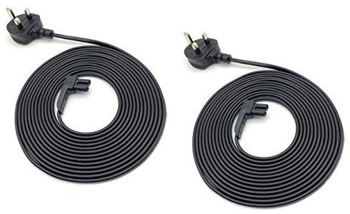 Brighton Vebner 2-Pack Power Cord Compatible with Sonos Play One, Play-1 and One SL. Also compatible with Samsung HW-Q950 & SWA-9500S/XE, UK Version (2-Pack, Black, 5 Meters)