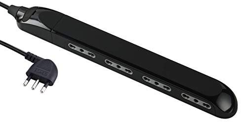 Electraline 61911 Multipresa Super Slim Salvaspazio 23 mm, 4 Posti Bivalenti 10/16A, Spina 90° 16A, Cavo 1.5 M, Nero