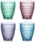 Krrinnhy Gin Glasses Set of 4 Lead Free Crystal Cocktail Glasses 300 Ml with Shiatsu Massage Color Glass Tumblers Glass for Juice Tea Coffee Beer Gin Cocktail and Whisky | Dishwasher Safe