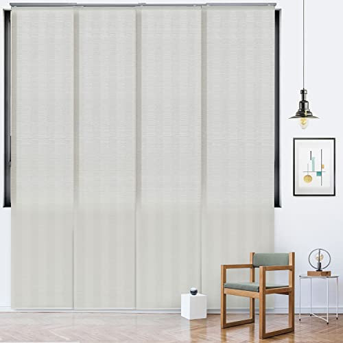 GoDear Design Adjustable Sliding Panel Track Blinds, Fits Windows, Patio Doors, Sliding Glass Doors, Closet Doors, Adjustable Track Width 45.8- 86, Trimmable Panel Height Up to 96, Polar Fox