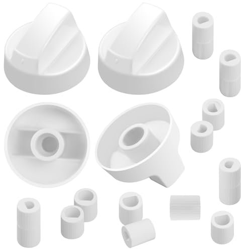 puxyblue Lot de 4 boutons de commande universels blancs avec remplacement pour 12 adaptateurs pour four/cuisinière/cuisinière largement utilisés (1 an de service de retour et d'échange gratuit)