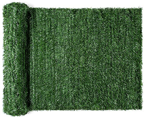 CHRISTOW Artificial Conifer Leaf Hedge Screening, Outdoor Garden Privacy Screen With Leaves, Wall Fence Panel, UV Resistant, H1m x W3m (3ft 3 x 9ft 10)