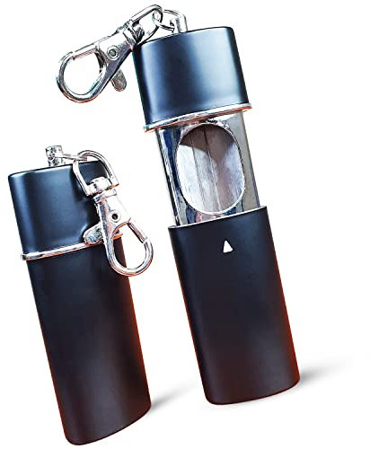 Jeuristic Aschenbecher für Zigaretten, tragbarer Taschenaschenbecher – 2 Stück, Premium feuerfestes ABS-Metall, geruchsdicht, cooler Reise-Aschenbecher mit Schlüsselanhänger, für den Außenbereich,