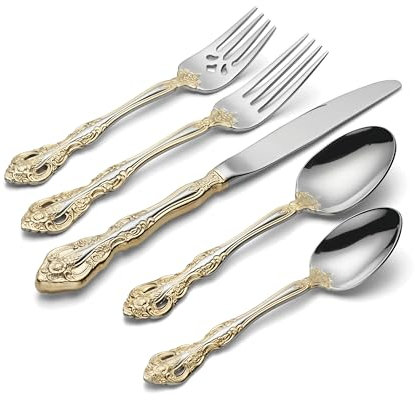 Oneida F100020Al20 Golden Michelangelo Cutlery Set 20 Pieces for 4 People