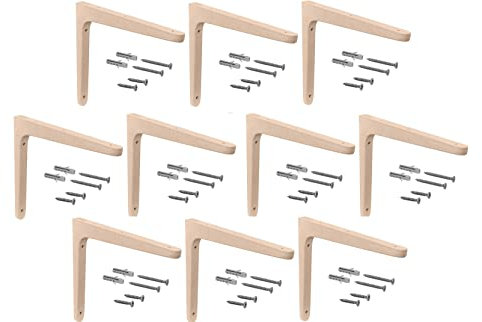 Gedotec Console en bois de hêtre | équerre d'étagère en bois naturel massif | 250 x 150 mm | TAUM | Charge par paire jusqu'à 24 kg | Support d'étagère adapté pour étagères | 1 Pièce