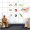 FoLIESEN Küchenrückwand Wand Deko - Fliesenaufkleber für moderne Küche - selbstklebend & wasserfest - 9 Bild-Motive Aquarell-Kitchen, .:10x10 cm - Weiß matt