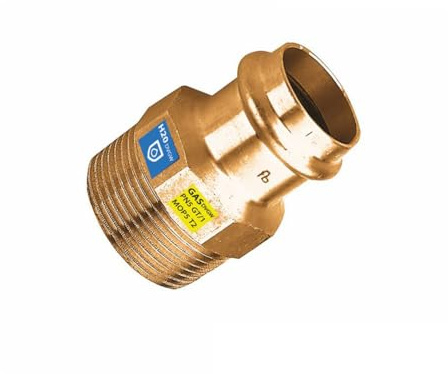 Sanpro Pressfitting Übergang Außengewinde Übergangsnippel, Größe V 22-1/2' (Kupfer Gas Wasser Trinkwasser Heizung Sanitär Fittings Fitting Kupferleitung)