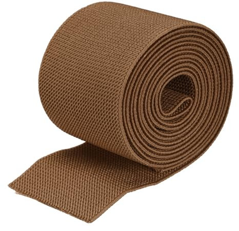 sourcing map Köper Gummiband Doppelseitig 2.8 Flache 2 Yard 1 Rolle Flache Elastische Band Kordel Braun für Nähen Bund