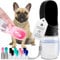 MalsiPree Dog Water Bottle with Bowl - Leak Proof Portable Puppy Water Dispenser with Drinking Feeder for Pets Outdoor Walking, Hiking, Travel, Food Grade Plastic (Black, 350ml)