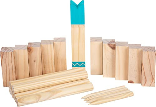 small foot Compact Kubb Viking Game Active, made of wood, popular outdoor throwing game for the whole family, 12401