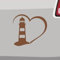 Generisch Leuchtturm Herz Aufkleber Sticker Sylt Strand Erholung Moin Moin Usedom 13x12cm Farbe: Braun