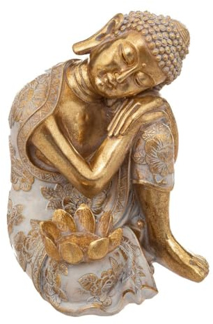 Atmosphera - Figur Bouddha Kunstharz - Gold - H23 cm - Golden