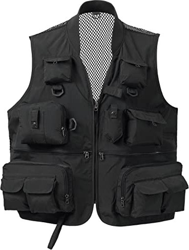 Bassdash Versátil Chaleco de Fotografía de Pesca para Hombre y Mujer con Espalda de Malla 6 Tallas