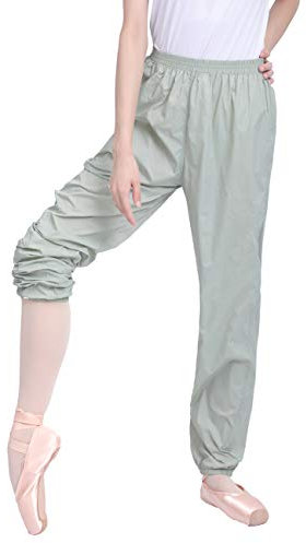 Phoeswan Tanzhose, Ripstop-Balletthose, kurze Hose für Teenager, Mädchen, zierliche Frauen, Ballett-Aufwärmhose zum Tanzen, Fitnessstudio, Joggen, Hellgrün-Lang, X-Groß