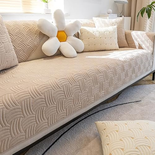 WYJHNLBEDC Sofa/Couch Überzug/Überwurf, Bequeme Baumwolle Sofabezug für L-Form/U-Form/Ecksofa 3/2/1 Sitzer, Sofaschutz für Hund & Katze