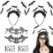 Fledermaus Haarreif, 6 Stück Fledermaus Kostüm, Halloween Kostüm Damen Zubehör, Vampir Haarreifen, Fledermaus Tattoo Aufkleber, Sexy Lace Maskerade Maske, Halloween Stirnband, Fledermaus Masken