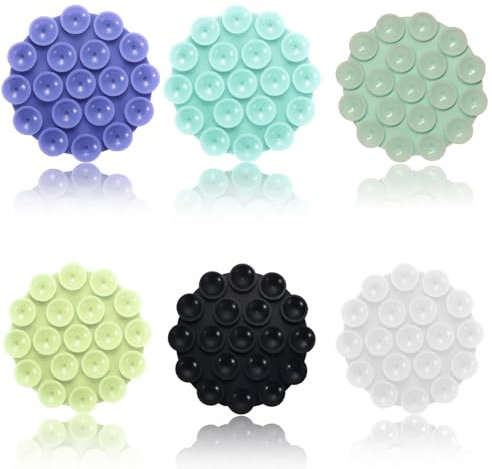 Ventosa Per Telefono, 6 Pezzi Ventosa Per Cellulare Selfie Rosa, Cover Con Ventose Può Essere Utilizzato Su Pareti, Vetri, Tavoli, Bagni, Camere Da Letto, Libera Le Tue Mani (Multicolore)