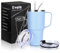Livole 30oz 900ml Travel Tumbler with Handle, Insulated Vacuum Travel Coffee Mug, Stainless Steel Water Bottle Flask, Double Walled Leakproof Thermal Mug for Camping, Sports, Office, Home, Light Blue