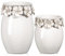 Vasen Set Keramik Deko Blumenvasen Vintage Blumenvase weiß, Vase für Pampasgras, Blumenvase in Landhausstil für Wohnzimmer, Schlafzimmer oder Büro 14/18cm