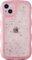 miyonsin Custodia per iPhone 7 Plus/iPhone 8 Plus, Graziosa Custodia a Forma di Onde Ricce, Glitter Trasparente Custodia Protettiva per Ragazze e Donne, TPU Antishock Cover, Rosa-1