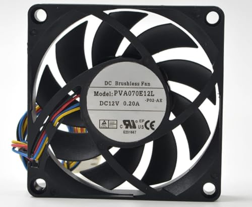 PVA070E12L 70x70x15mm 12V 0.20A 7CM 4-Wire Cooling Fan