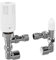 MYSON TRV2 Radiator Valve Pack 10mm TRV2 & Lockshield Chrome Pushfit 90 Degree Elbows