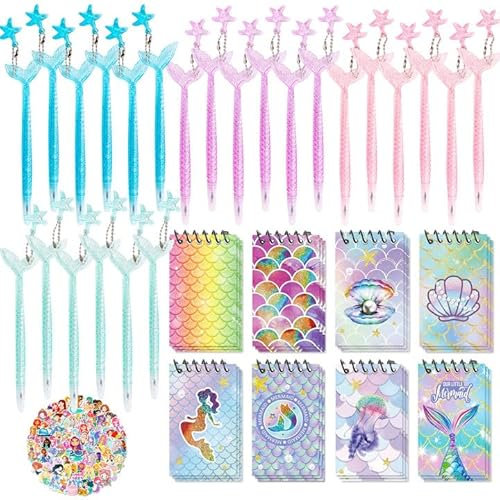 Briefpapier Mädchen Set Kleines Geschenk für Kinder,Geburtstag Mitgebsel Kinder,Kleine Geschenke Kindergeburtstag,24 Schöne Notizbücher (8 Typen),24 Stifte (4 Typen),100 Aufkleber,Geeignet Für Mädchen