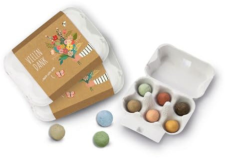 Blossombs Samenbomben Eierschachtel 2 Stück - Vielen Dank Blumensamen Geschenk & Nachhaltiges Mitgebsel Saatbomben als Dankeschön Geschenke Blumenstrauß Blumenmurmeln Saatkugeln - 2 x 6 Samenbomben