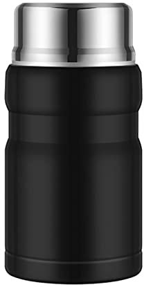 OKJHFD Hot Food Flask, 750ml 26oz Insulated Food Jar Insulated Soup Container with Folding Spoon for Kids Adults Black