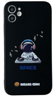 Yonds Queen Schutzhülle für iPhone 11, niedliches cooles Cartoon Astronaut Weltraum Planet Mond Design stilvoll Stoßschutz weiches TPU rutschfest stoßfest (iPhone 11, Musik)