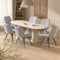 Hawthyhome Esszimmerstühle 6er Set | Polsterstühle mit 5 cm Sitzkissen • künstlicher Stoff Dining Chair • Küchenstuhl mit Rückenlehne • Moderne Sessel • Metallbeine • Grau FU01043GR-6