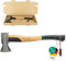 Adler Spaltbeil inkl. Lederschutz: Robustes Beil zum Holz spalten, Geschmiedetes Holzbeil aus C60-Stahl, Spaltaxt mit 50 cm Hickorystiel, Anti-Rutsch Outdoor-Forstaxt, Grün/schwarz, 1250 g