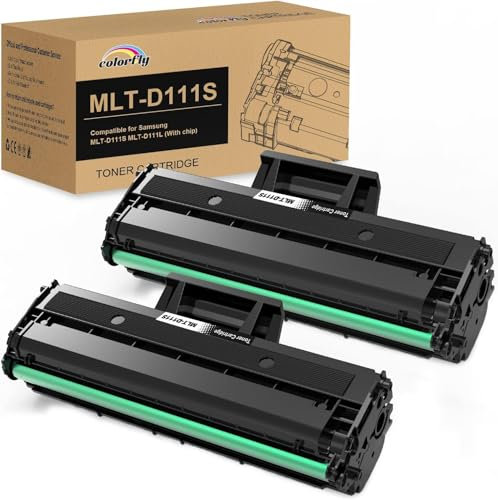 MLT D111S Toner Kompatibel für Samsung D111S MLT-D111L D111S Druckerpatrone für Toner Samsung Xpress M2070 M2070W M2070FW M2026W M2026 M2022W SL-M2070W SL-M2026W SL-M2026 (Schwarz, 2er-Pack)