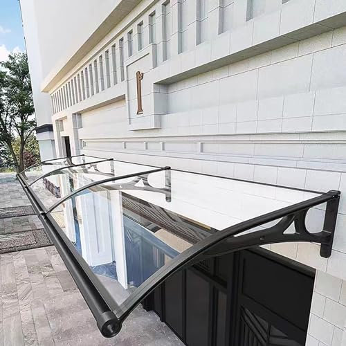 Window Awning Front Door Canopy, Outdoor Polycarbonate Front Door Patio Canopy, Porch Canopy Rain and Snow Protective Cover Door, Snow and UV Protection ( Color : Transparent , Size : 100*320cm )