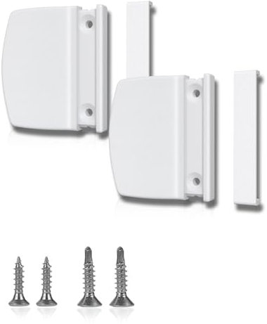 Howdah 2 Stück Balkontürgriff Außen Weiß, Türgriff Balkontür Außen Vielseitiger Kunststoff Türgriff, Terrassentürgriff mit verdeckter Verschraubung incl. Montagematerial