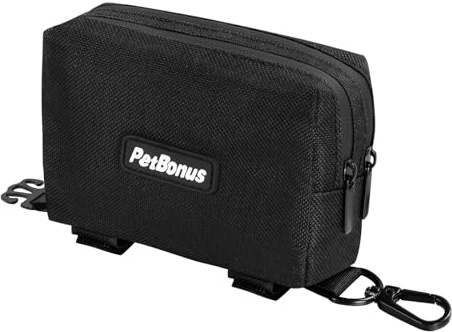 PetBonus Kotbeutelspender für Hunde, Robuster Hundekotbeutelspender mit Karabiner, passend für alle Leinen, Hundekotbeutel Halter inkl. 15 Kotbeuteln (Schwarz)