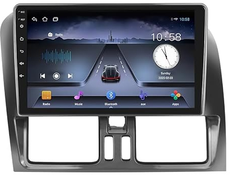 ALOEU 9 Zoll Bildschirm Doppel Din Autoradio Mit GPS Navi Für Volvo XC60 2014-2017 Android 14 Autoradio GPS Unterstützen DAB+ Lenkradsteuerung 4G WiFi Bluetooth Carplay
