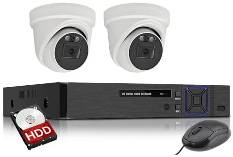 JUSTOP HD CCTV Security System, 4 Channel DVR, 2 x Outdoor Cameras, Smart Security Kit, Night Vision, AOC Audio Recording, With 1TB Hard Drive, Motion Detection, Email & Free APP Alert