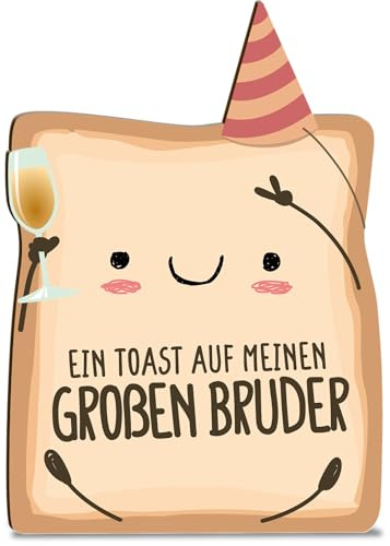 Großer Bruder Geschenk Geburt Karte Toast Geburt - Bruder Holzkarte - Geburtstagskarte mit Umschlag stilvolle Toast-Grußkarte, besonderer Gruß, der Freude bereitet, Grußkarte für Familie und
