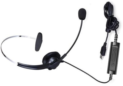 MARCBUSE Kabelgebundener Telefon-Kopfhörer mit Mikrofon, Call-Center-Telefon, Geräuschunterdrückung, Festnetztelefon-Kopfhörer, tragbares USB-Headset für Laptop
