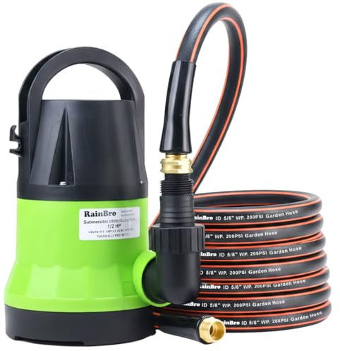Submersible Sump Pump, Water Pump, Portable Utility Pump with 25ft Cord, Great for Swimming Pool, Garden Pond, Basement and Flood Relief Drain