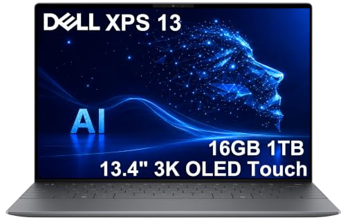 Dell XPS 13 9345 AI Laptop (34.0 cm 3K (2880x1800) OLED Touchscreen, 16GB DDR5, 1TB SSD, Snapdragon X Elite (> Intel i7-1355U)) Copilot+ PC, Backlit, FP, 27-Stunden-Akku, Wi-Fi 7, IR Webcam, Win 11