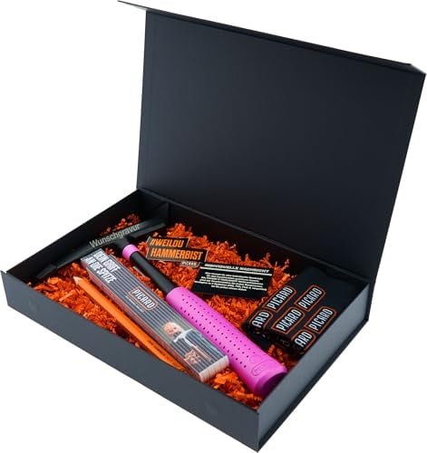 PICARD Geschenkbox Pinker Latthammer 626M mit Gravur | Exklusives Handwerker Geschenk zu Weihnachten, Geburtstag & Jubiläum