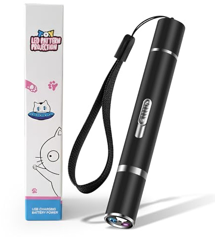 Artronic - Juguete interactivo inteligente para gatos y perros, lámpara LED 7 en 1 con motivos luminosos, ideal para juegos, entrenamiento y actividad física, recargable USB