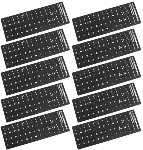 Toddmomy Adesivi per Tastiera Italiana Nero Opaco con Scritte Bianche, Set da 10 Pezzi, Copertura per Tastiera Notebook per Studenti e Autoapprendimento Lingue