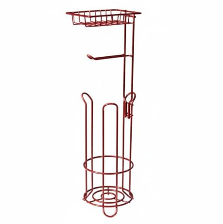 Klopapierhalter stehend mit Ablage platzsparendes Design WC-Rollenständer mit Reserverollenhalter stabile Konstruktion für Badezimmer, Color to 4