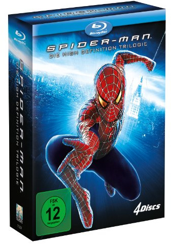 Spider-Man-Trilogy, 3 Blu-rays: Spider-Man; Spieder-Man 2; Spider-Man 3.USA