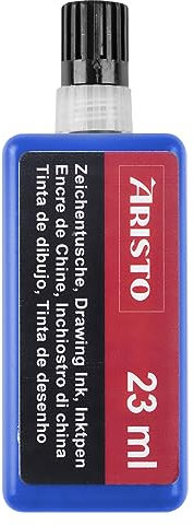 Aristo AR64809 Zeichentusche blau (hohe Deckraft, schnell trocknend, lichtbeständig, reproduzierfähig, Tusche für Tuschefüller Aristo MG1 PRO) 23 ml